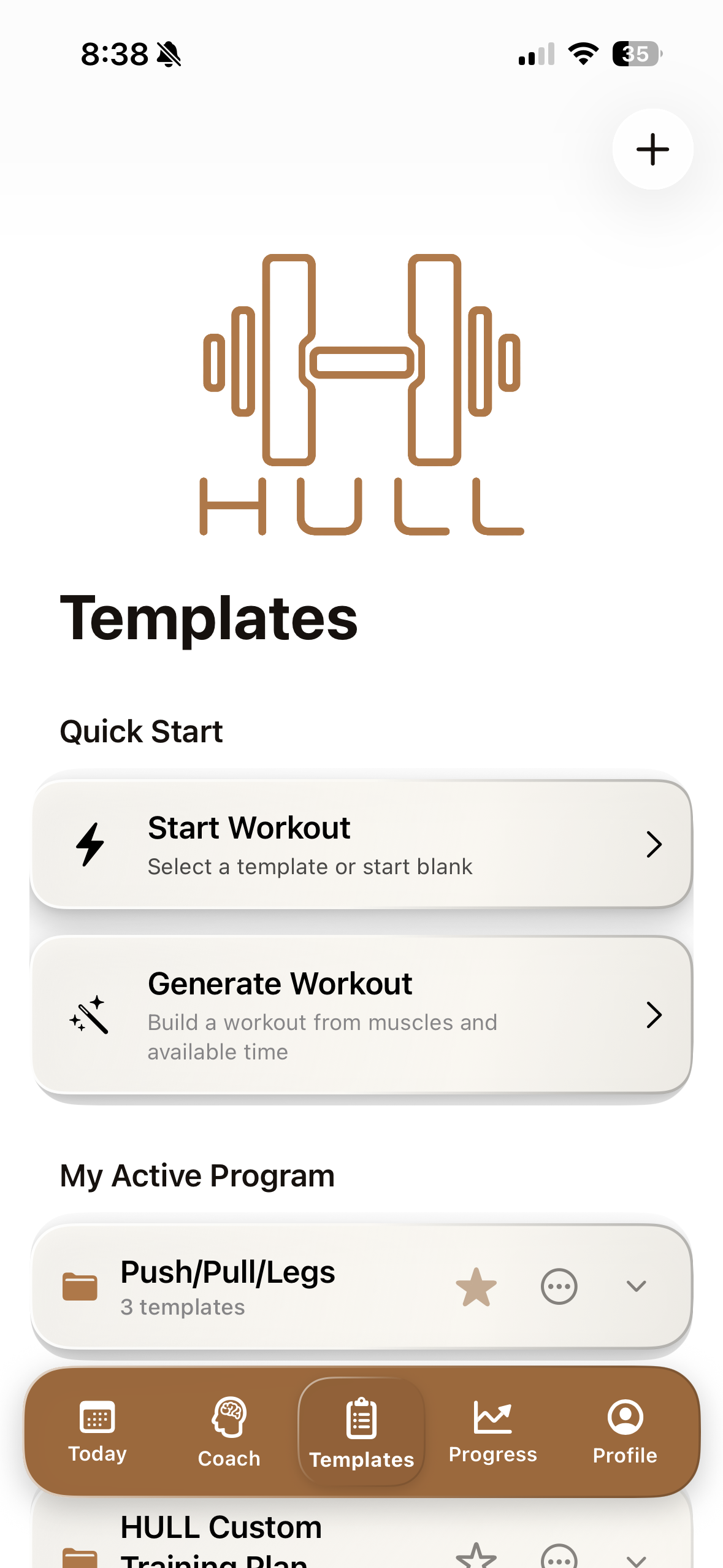 Structure that fits real life. HULL app screen