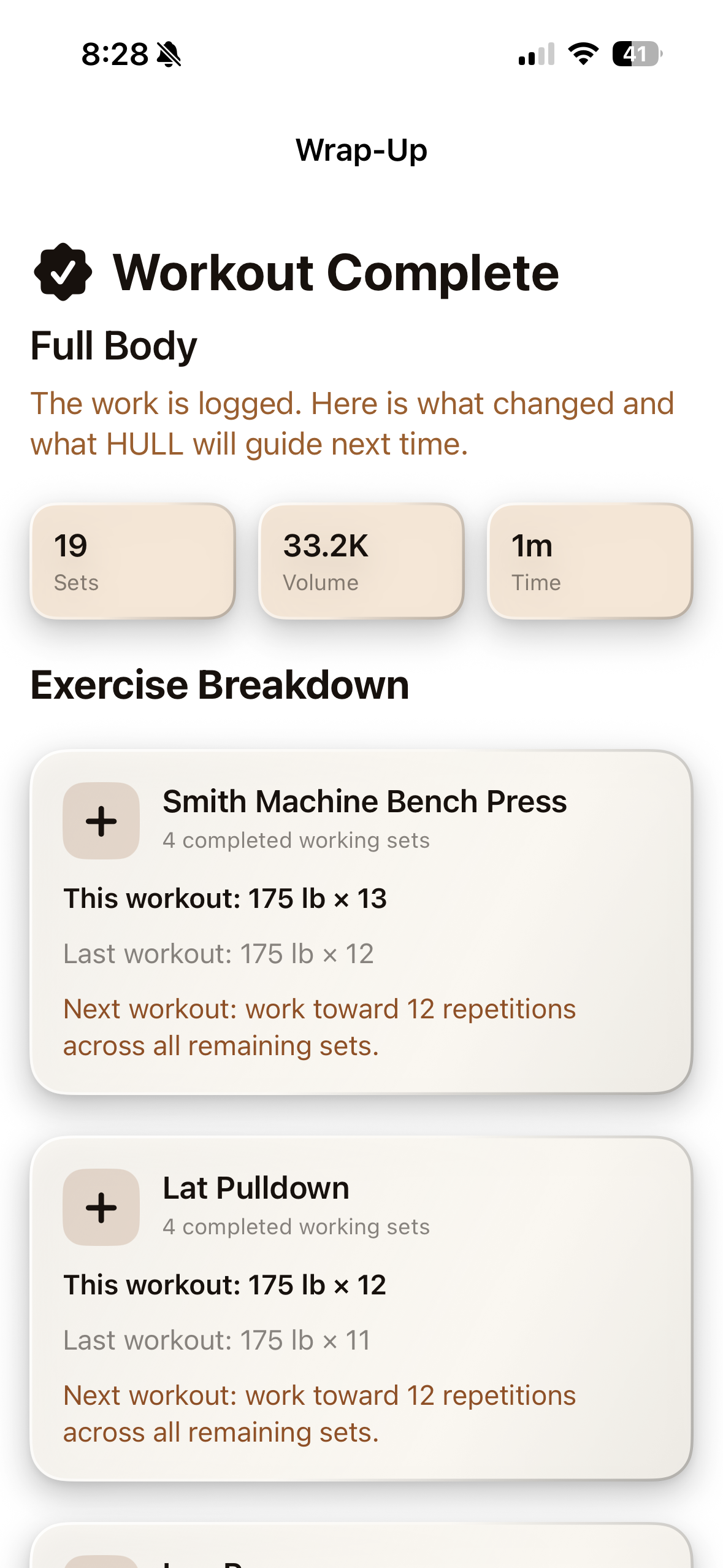 Finish with a clear next step. HULL app screen